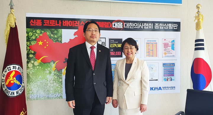 사진 왼쪽부터 최대집 회장, 김선민 원장 ©대한의사협회
