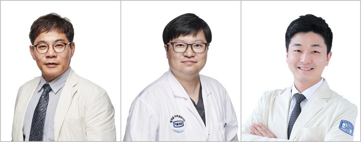 왼쪽부터 서울성모병원 심뇌혈관병원 장기육, 황병희, 이관용 교수