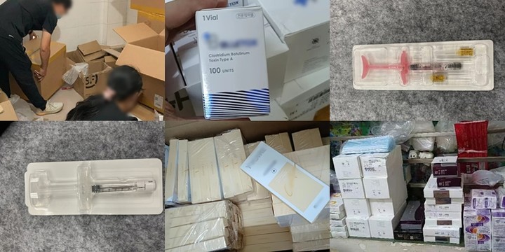 중국 내 K-뷰티 미용 의약품 지재권침해 현장 단속 모습 ⓒ 특허청