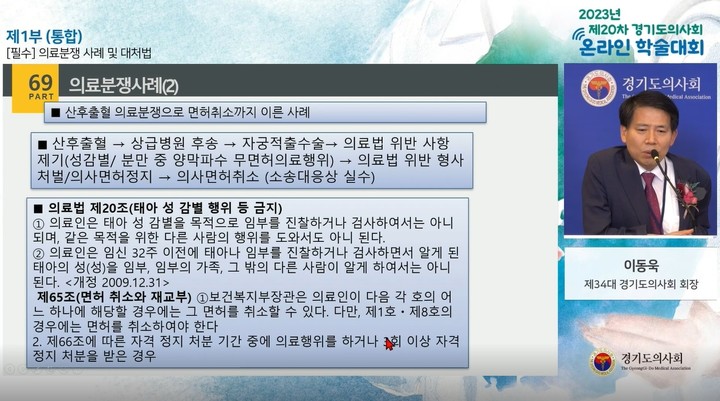 ⓒ 제20차 경기도의사회 온라인 학술대회 화면 캡처
